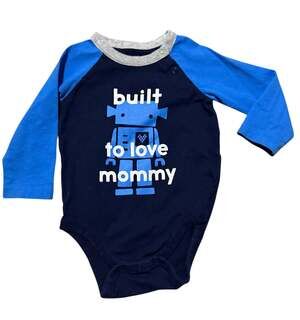 Baby Gap 'Built To Love Mommy' Robot Raglan Long Sleeve Bodysuit